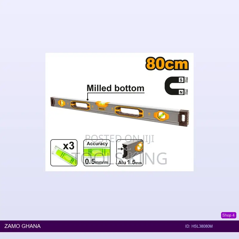 Spirit Level With Powerful - Hsl38080m