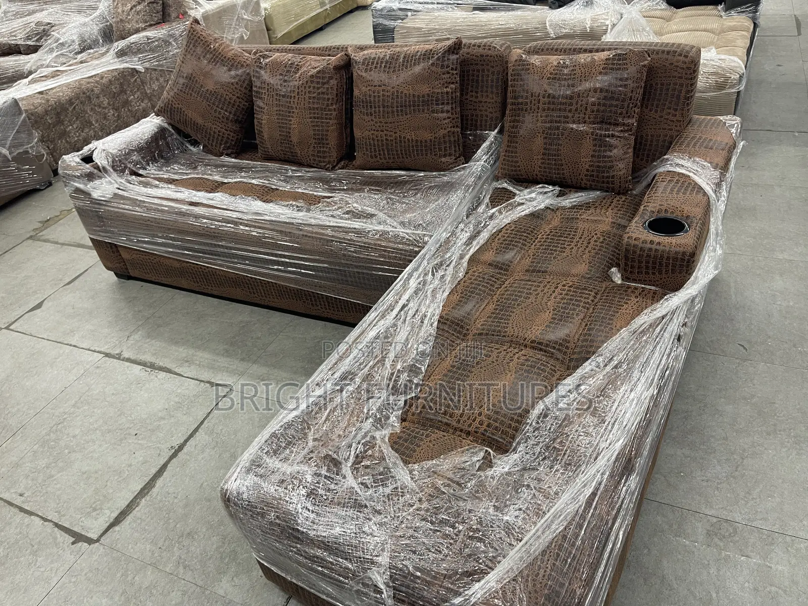 L Shape Sofa With Pillows