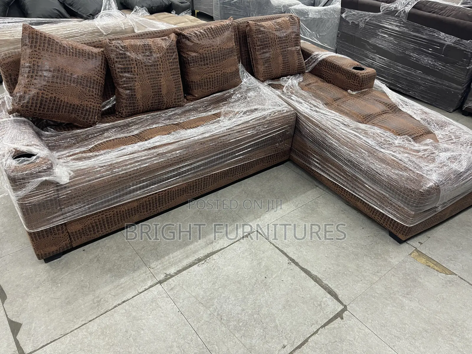 L Shape Sofa With Pillows
