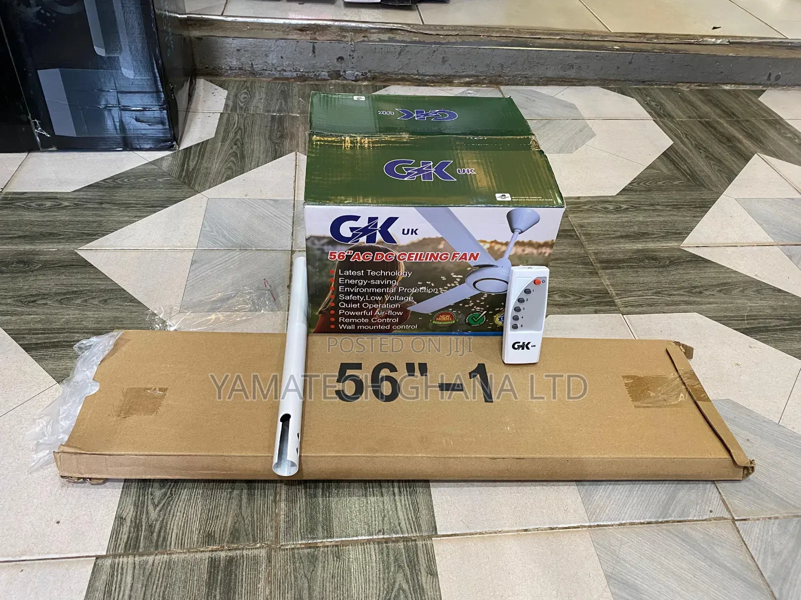 Gk-Uk 56" Long Blade Remote Control Ceiling Fan