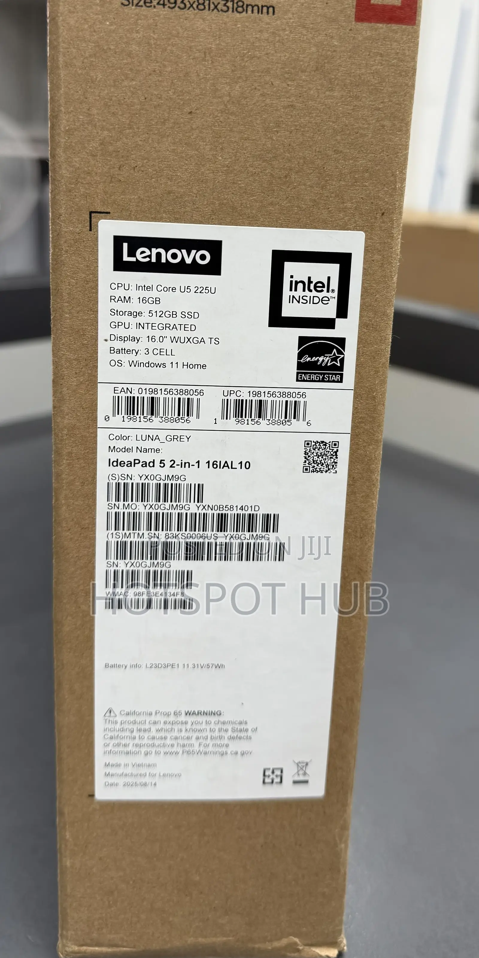 New Laptop Lenovo 16GB Intel Core Ultra 5 SSD 512GB