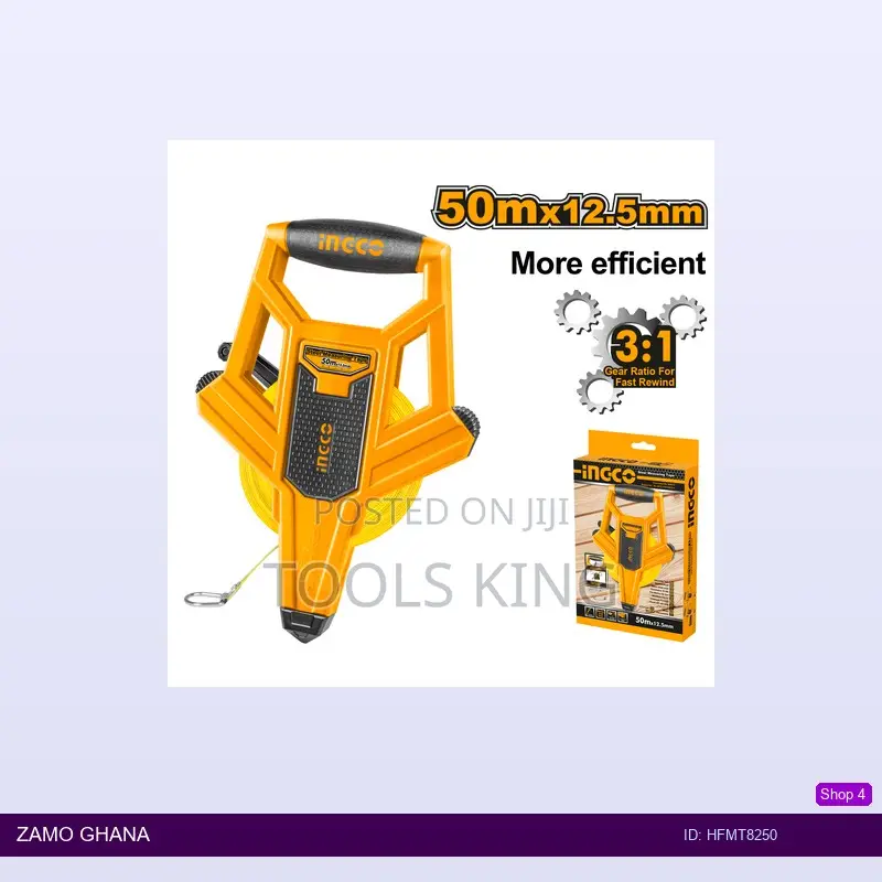 Fibreglass Measuring Tape 50mx12.5mm - Hfmt8250