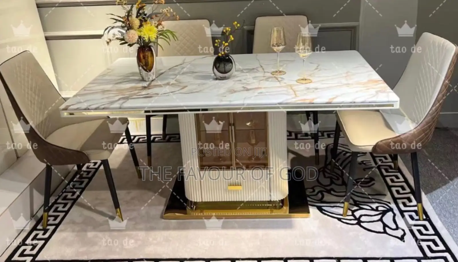A Majestic 6 Seater Marble Dining Set