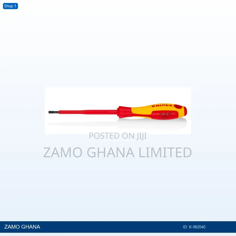 Screw Driver Slotted Flat 202mm 4mm 1000v Red/Yellow - K-982040