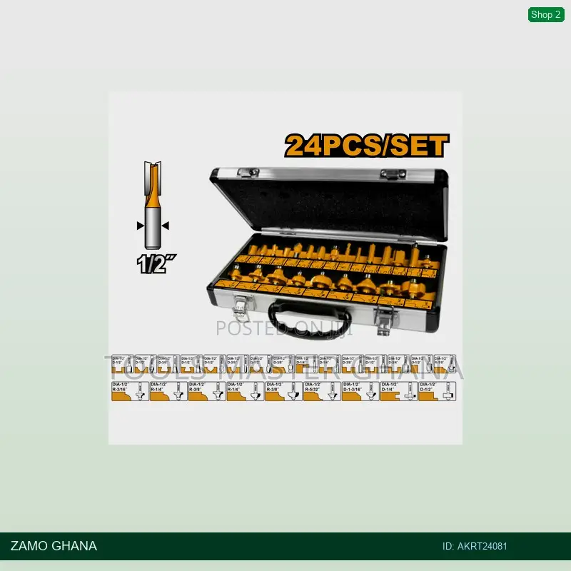 24 PCS Router Bits Set 8mm - Akrt24081