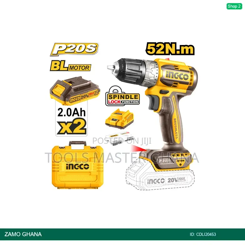 Brushless Cordless Drill 20v 52nm 2 - Cdli20453