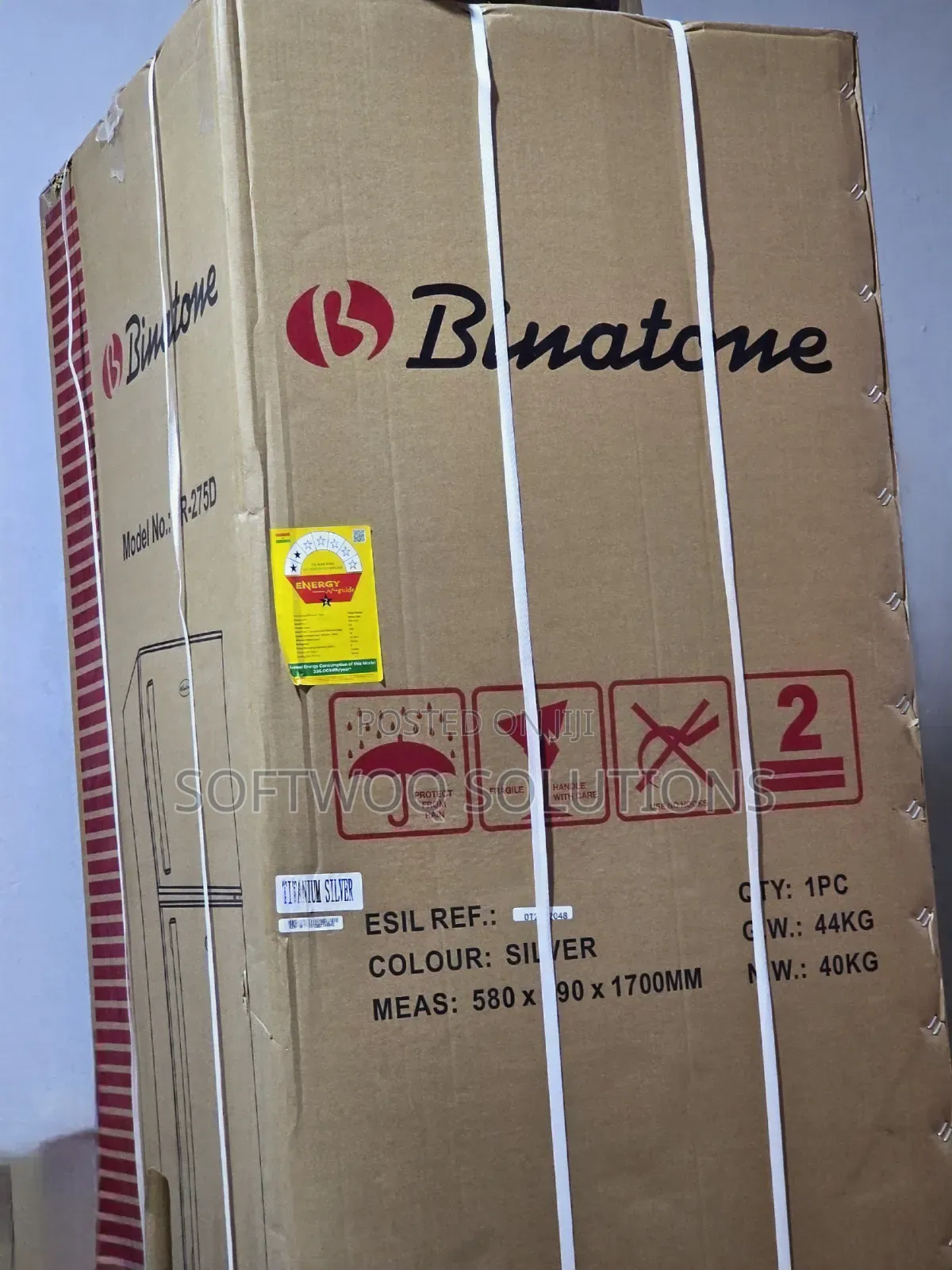Binatone 260l Refrigerator (Fr 275d) Silver
