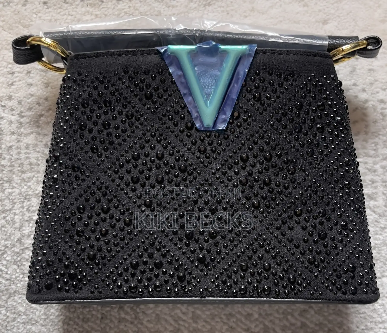 Ladies Rhinestone-Embellished Bag for Parties