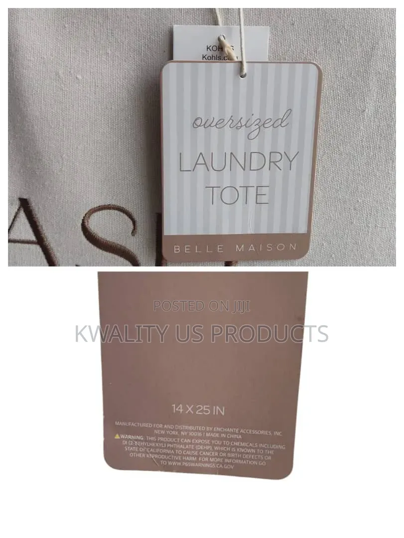 Belle Maison Oversized Laundry Tote Bag