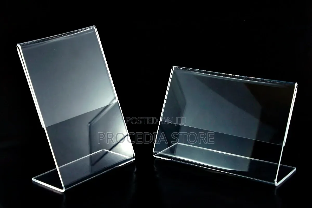 L-shape Clear Acrylic Table Stand Slanted Menu Holder (A4, A5, A6)