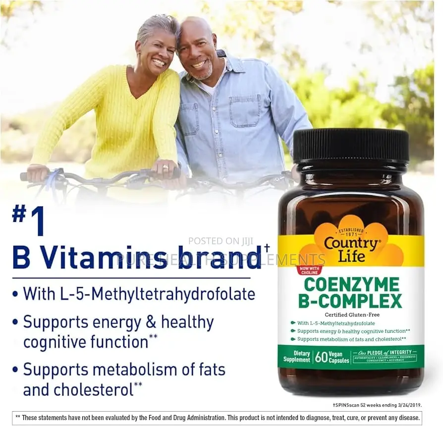 Country Life, Coenzyme Vitamin B-Complex , 60 Vegan Caps, Glass Bottle