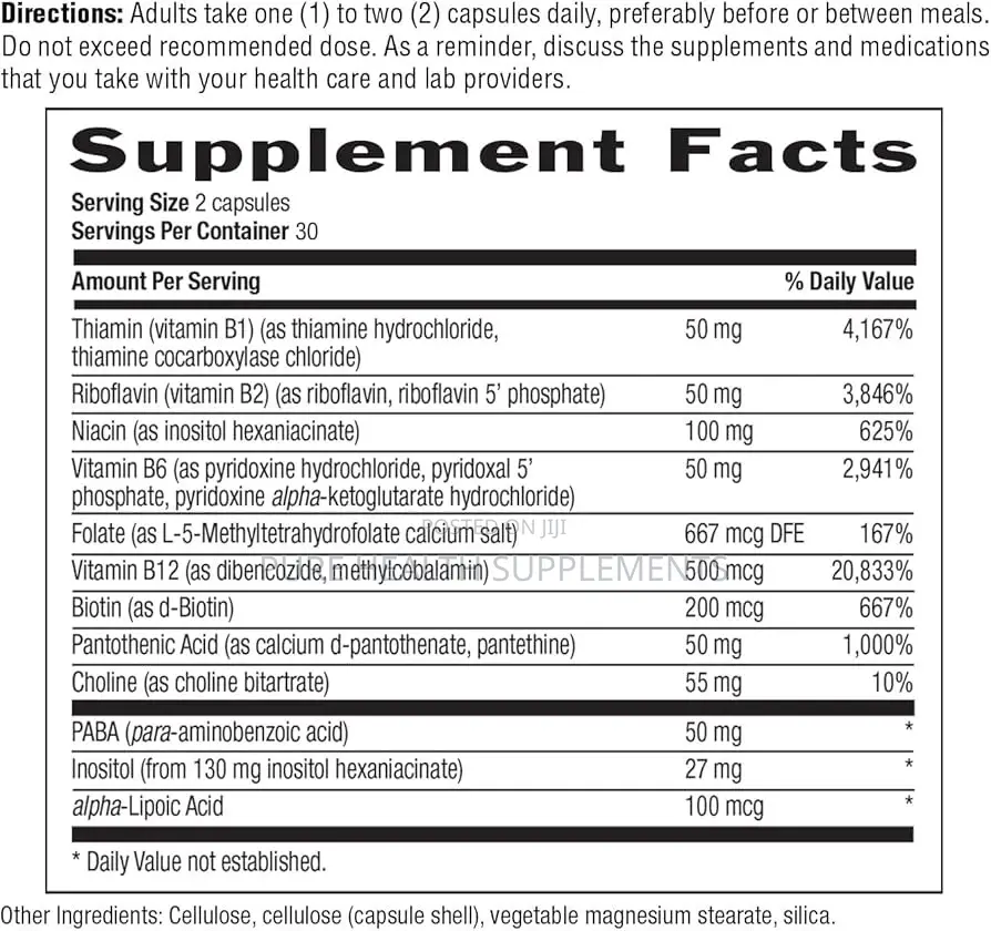 Country Life, Coenzyme Vitamin B-Complex , 60 Vegan Caps, Glass Bottle