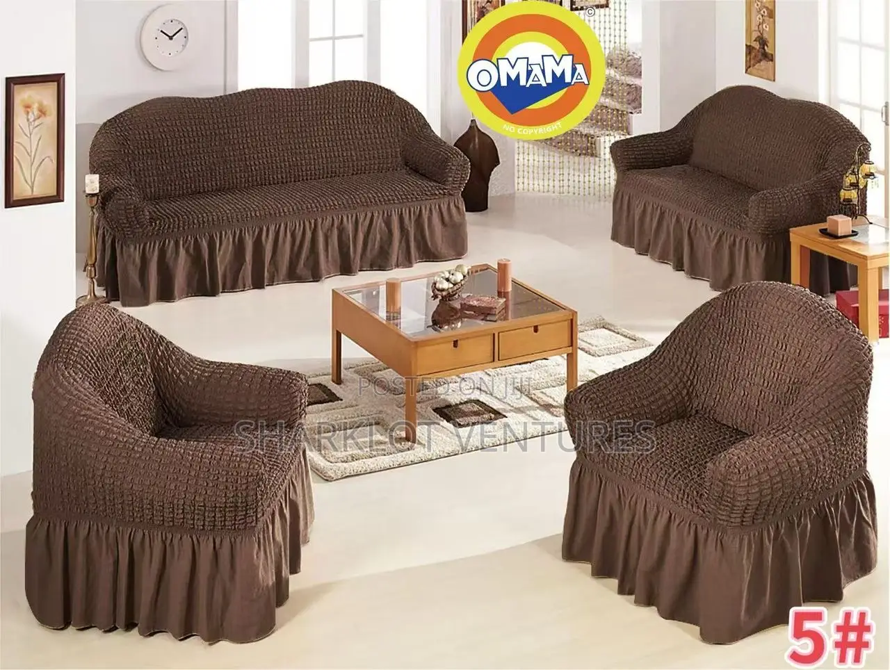 Brown Sofa Cover Set for Living Rooms