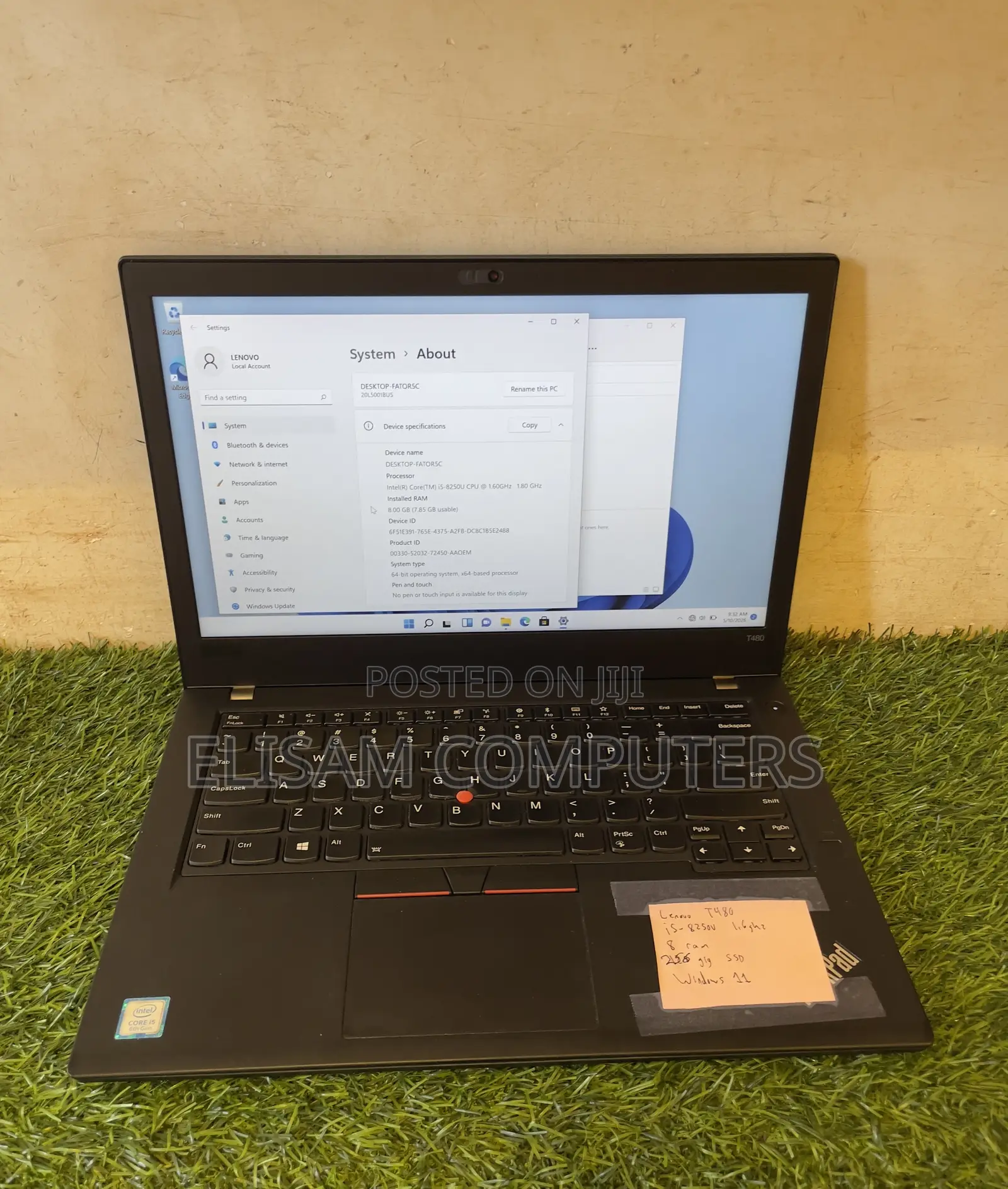 Laptop Lenovo ThinkPad T480 8GB Intel Core i5 SSD 256GB