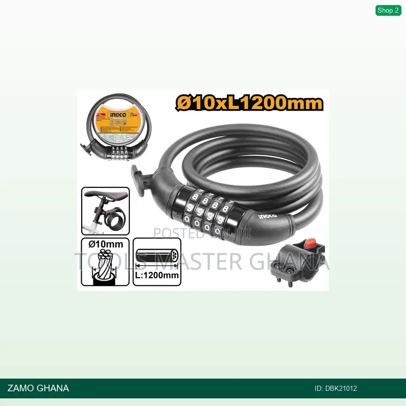 4 Digit Combination Bicycle Lock (With Lock - Dbk21012