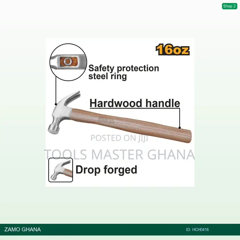 Wooden Claw Hammer 16oz - Hch0416