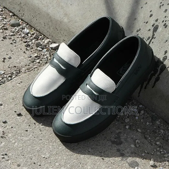 Vans Skate Loafers Green White and Black