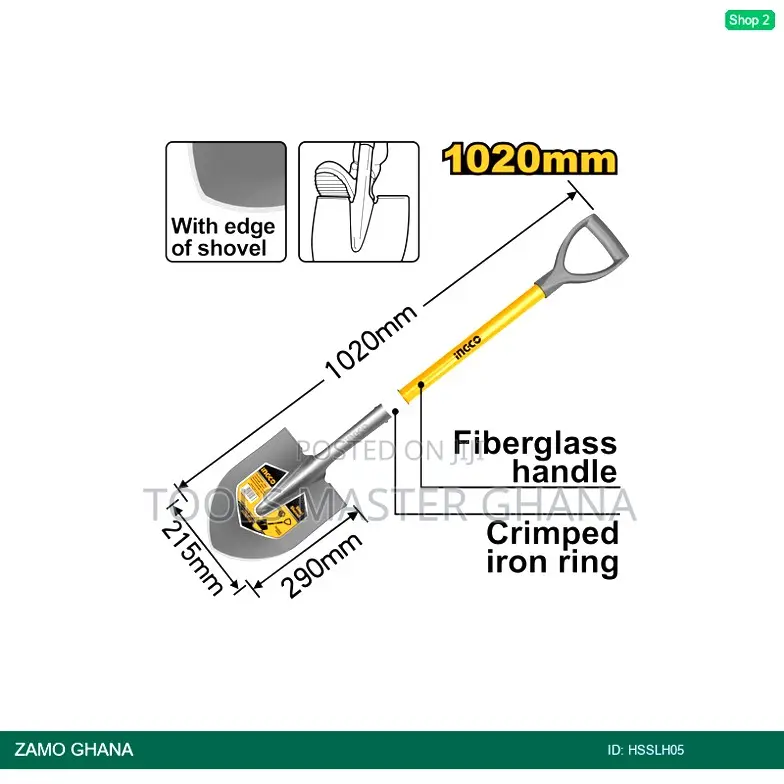 Steel Shovel 215x290mm 1kg - Hsslh05