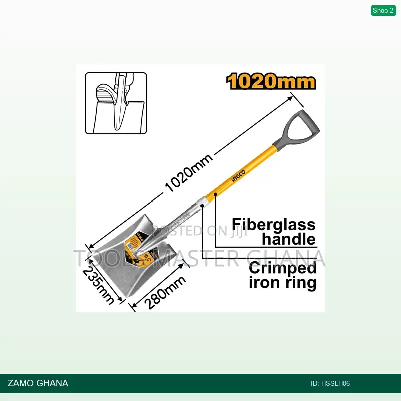 Steel Shovel 235x280mm 1kg - Hsslh06