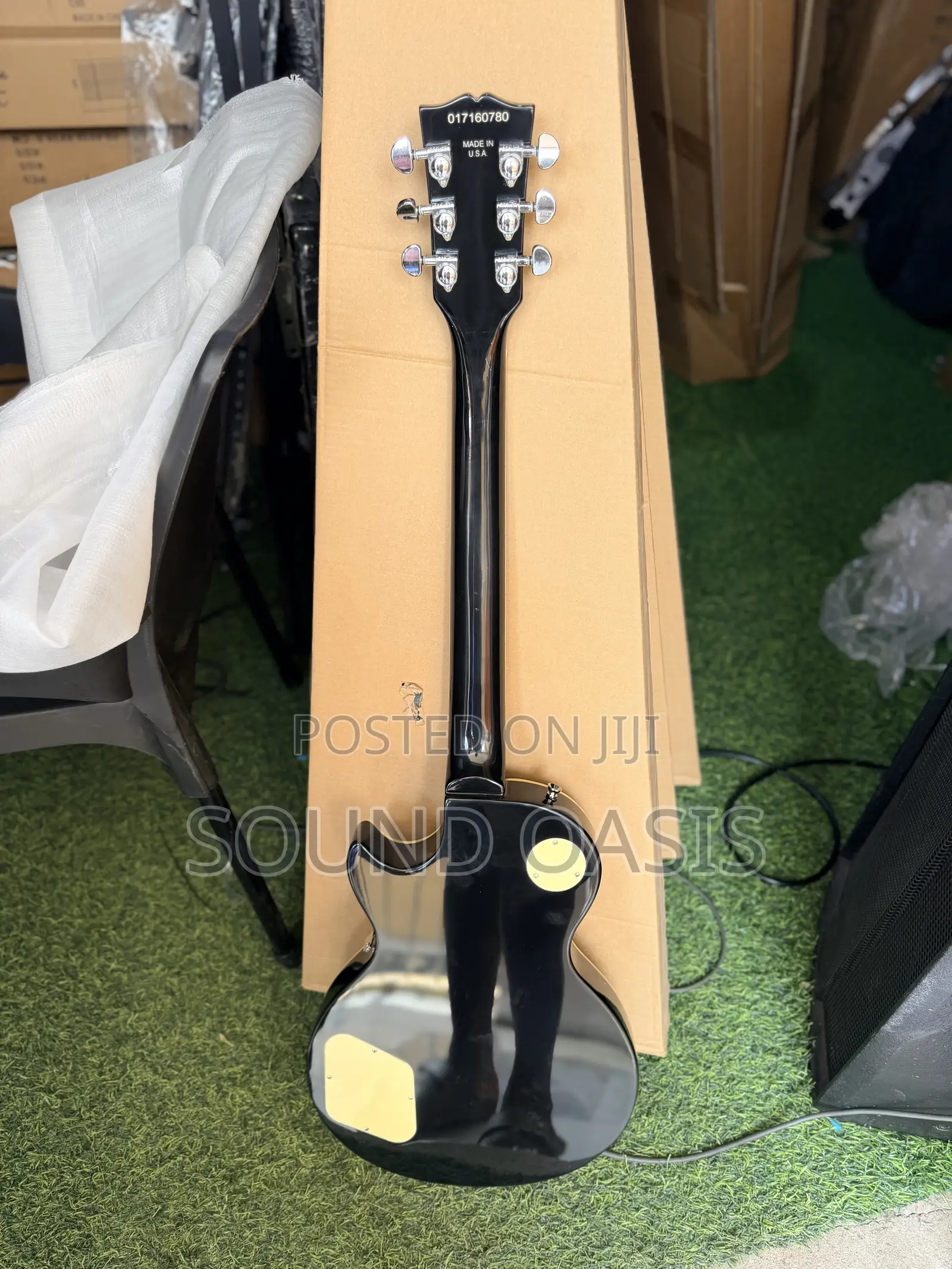 Black Gibson Les Paul Standard Electric Guitar.