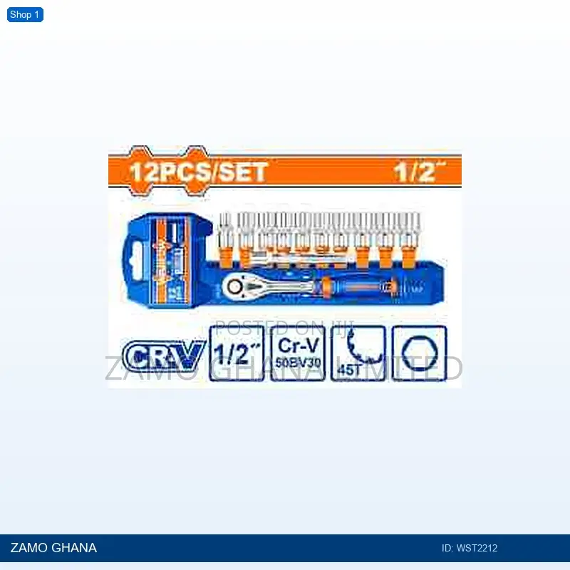 12 PCS 1/2" Socket - Wst2212