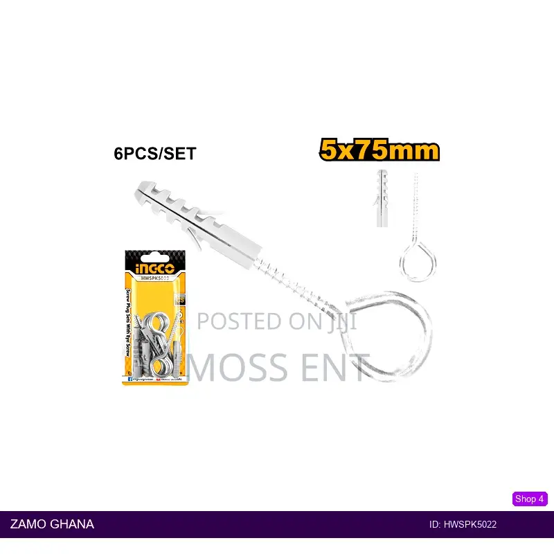 Screw Plug Sets With Eye Screw 5x75mm - Hwspk5022
