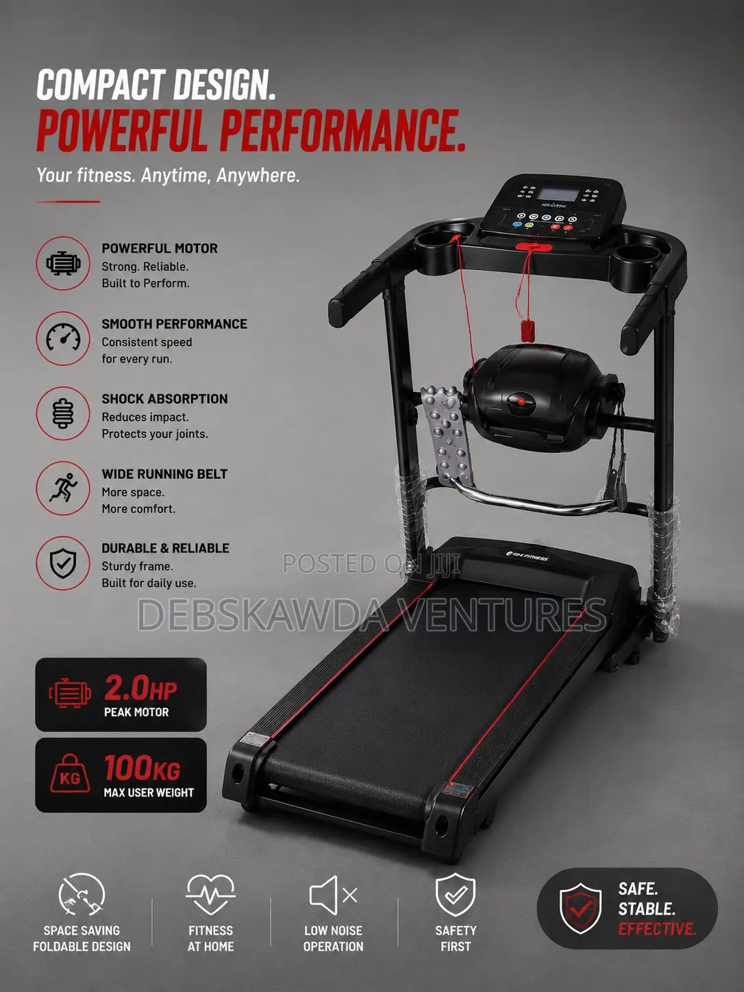 Sport Treadmill 110kg With Massager