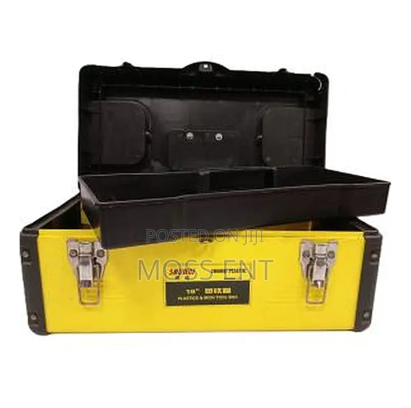 Steel Tools Box 36x18x18cm Black / Yellow 14inch - H