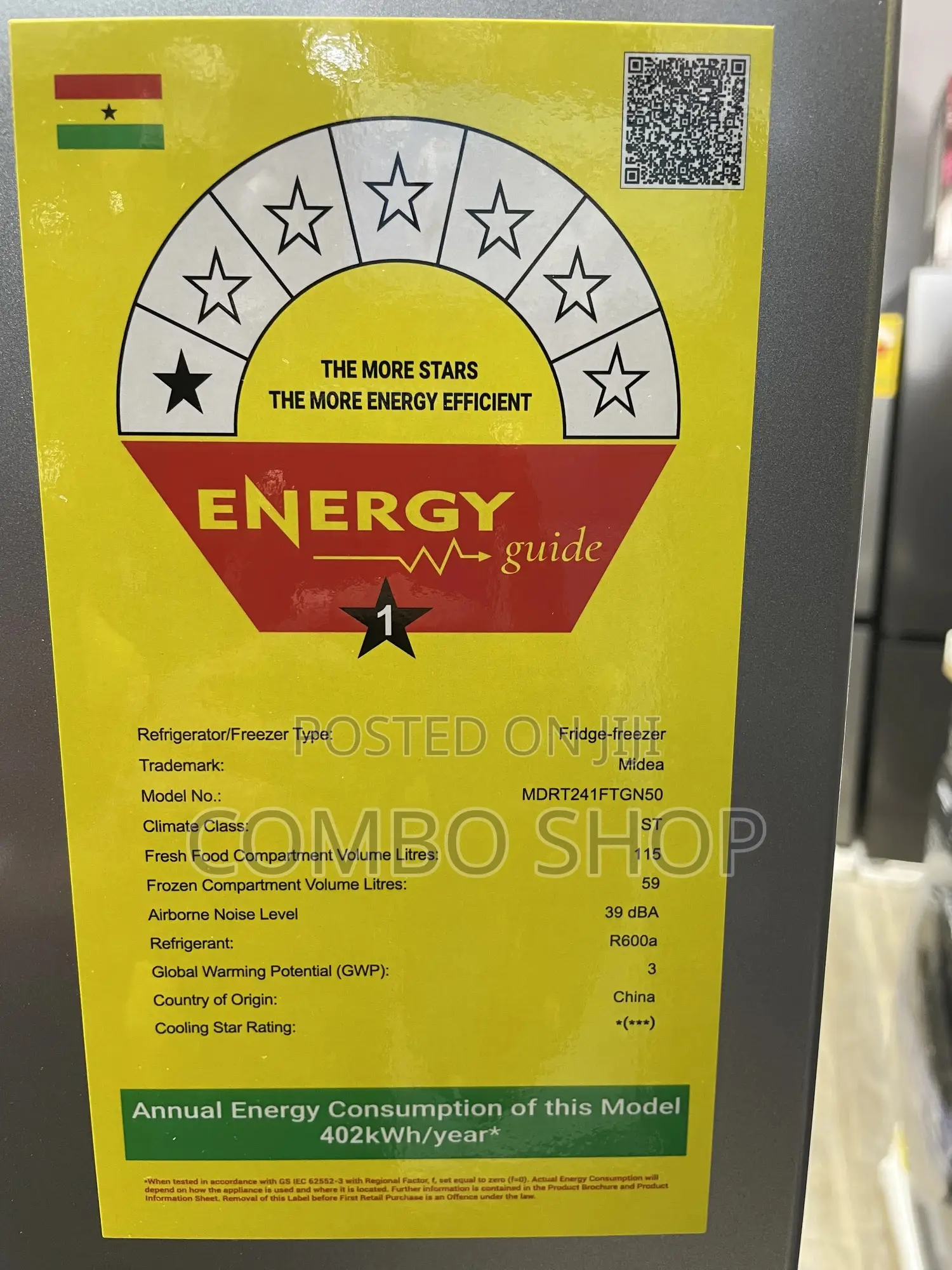 Midea 174 Bottom Freezer Fridge