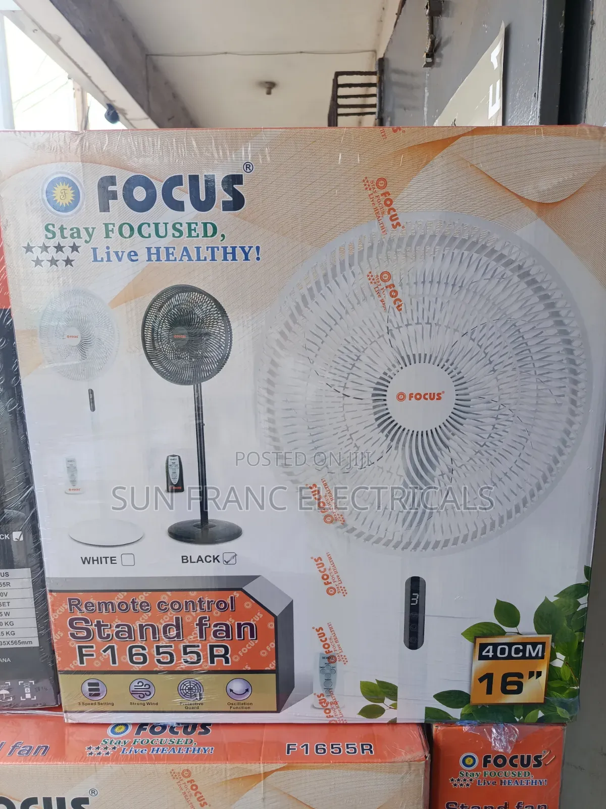 Focus Remote Standing Fan
