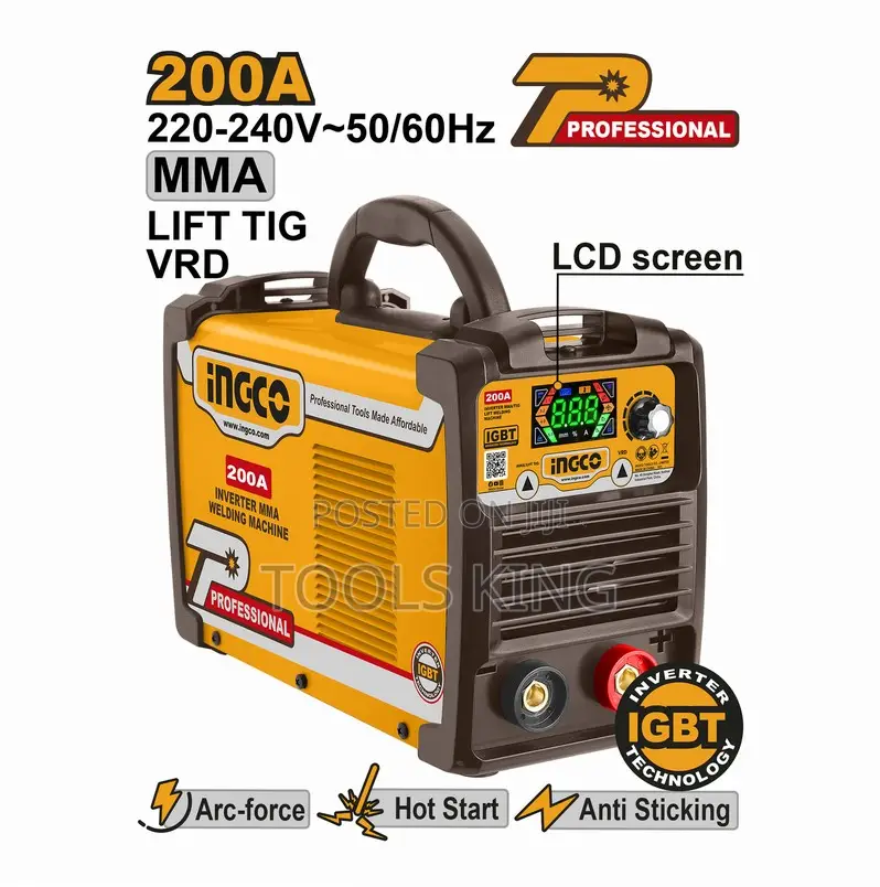 Inverter Mma/Tig Lift Welding Machine 200a at 60% - Ing-Mma200381