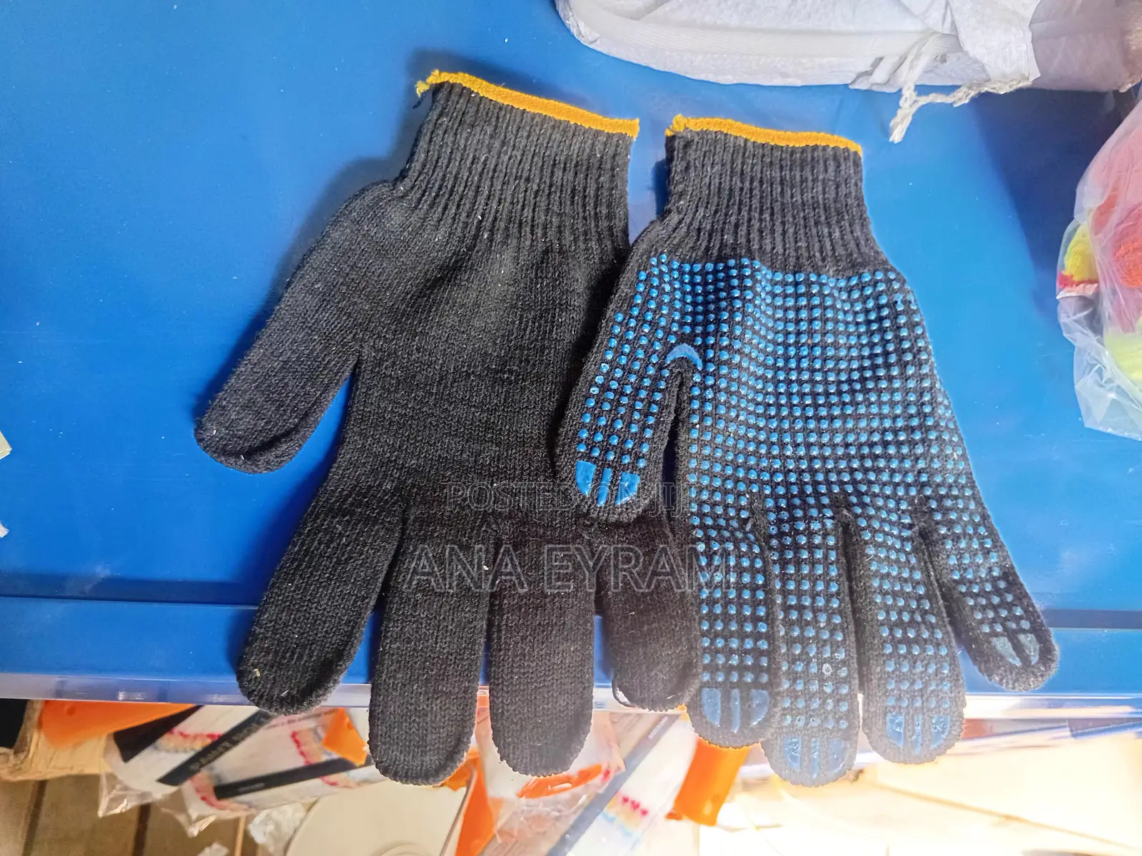 Blue Dotted Gloves