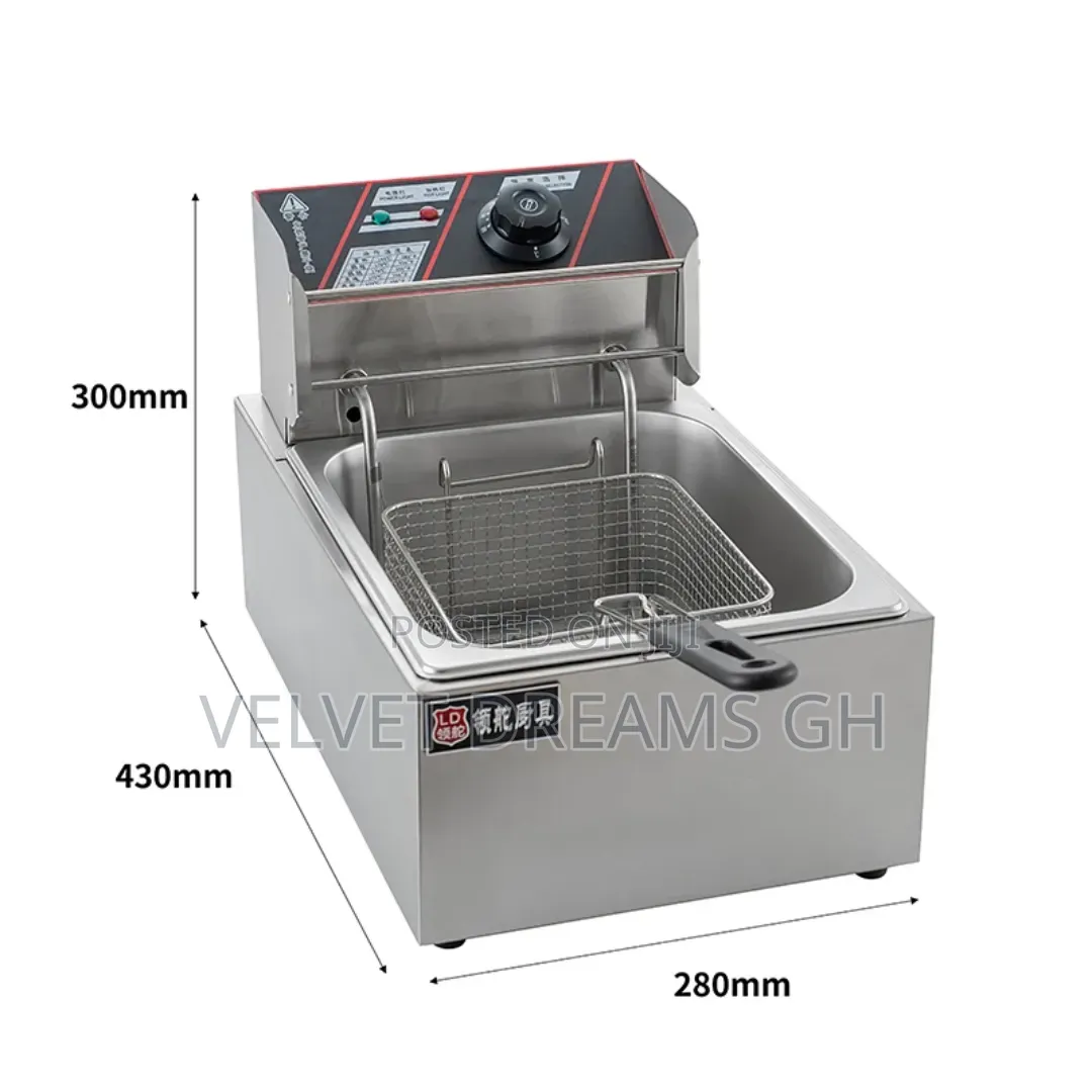 Single Deep Fryer Stainless Steel Electric Frying Machine