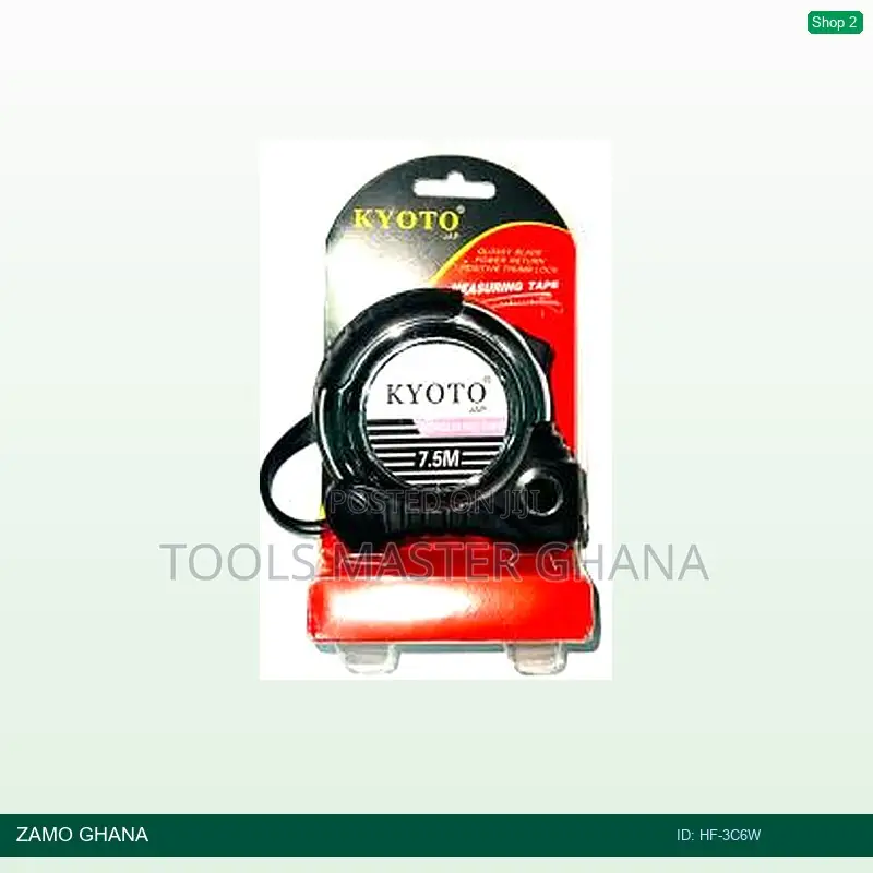 Kyoto 3m Tape Measure 16mm Silver/Black (Piece) - Hf-3c6w