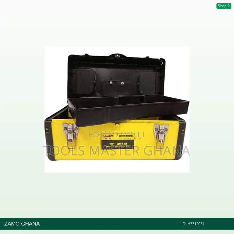 Steel Tools Box 36x18x18cm Black / Yellow 14inch - H