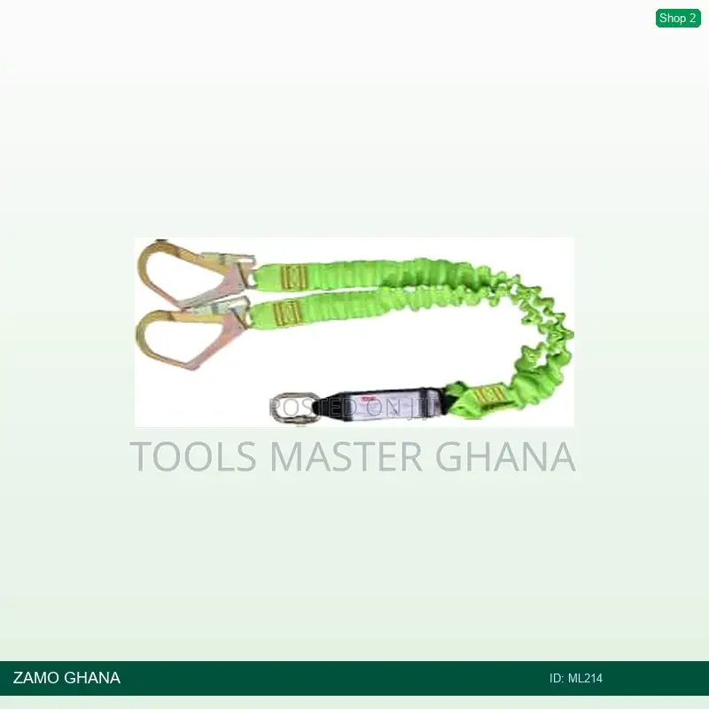 Fall Arrest Lanyaerd Double With Energy Absorber Green 1.8m 45 - Ml214