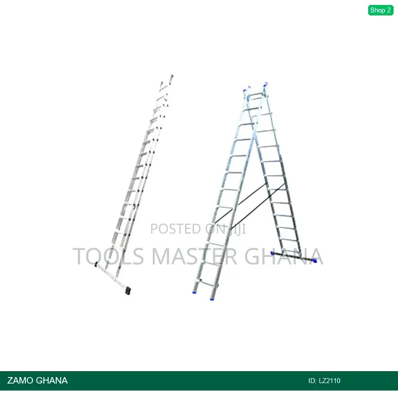 2x10 Steps Double Slide Ladder Aluminium - Lz2110
