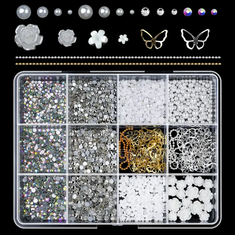 12 Grid Nail Charms