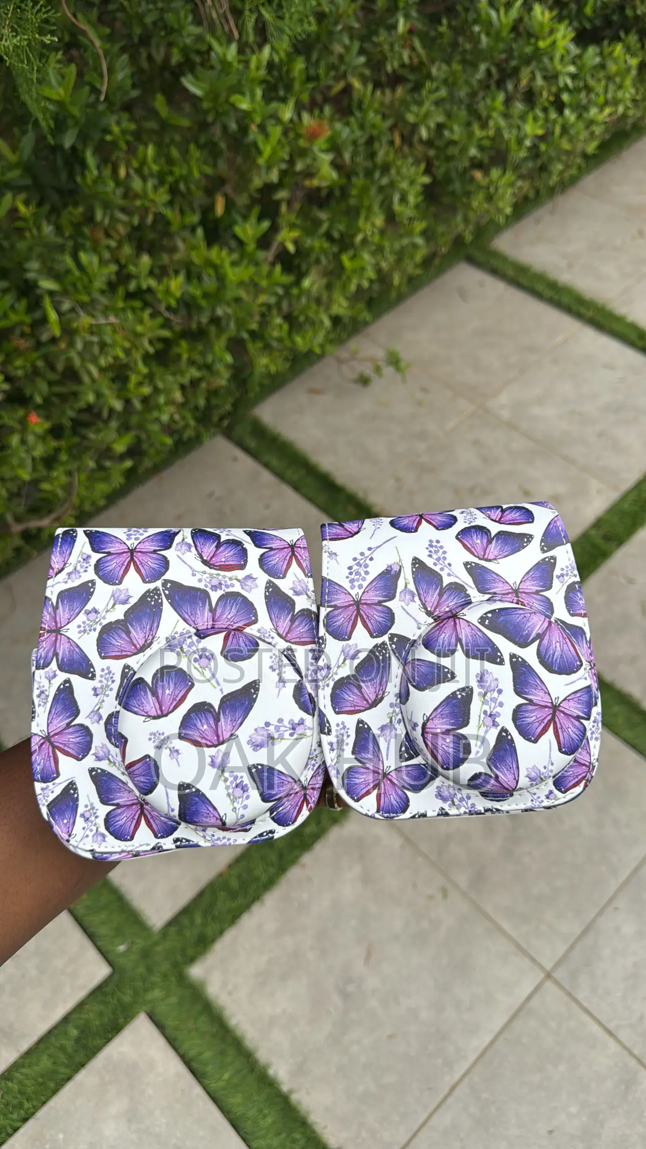Instax Mini 12 Detachable Leather Case - Purple Butterfly Pattern