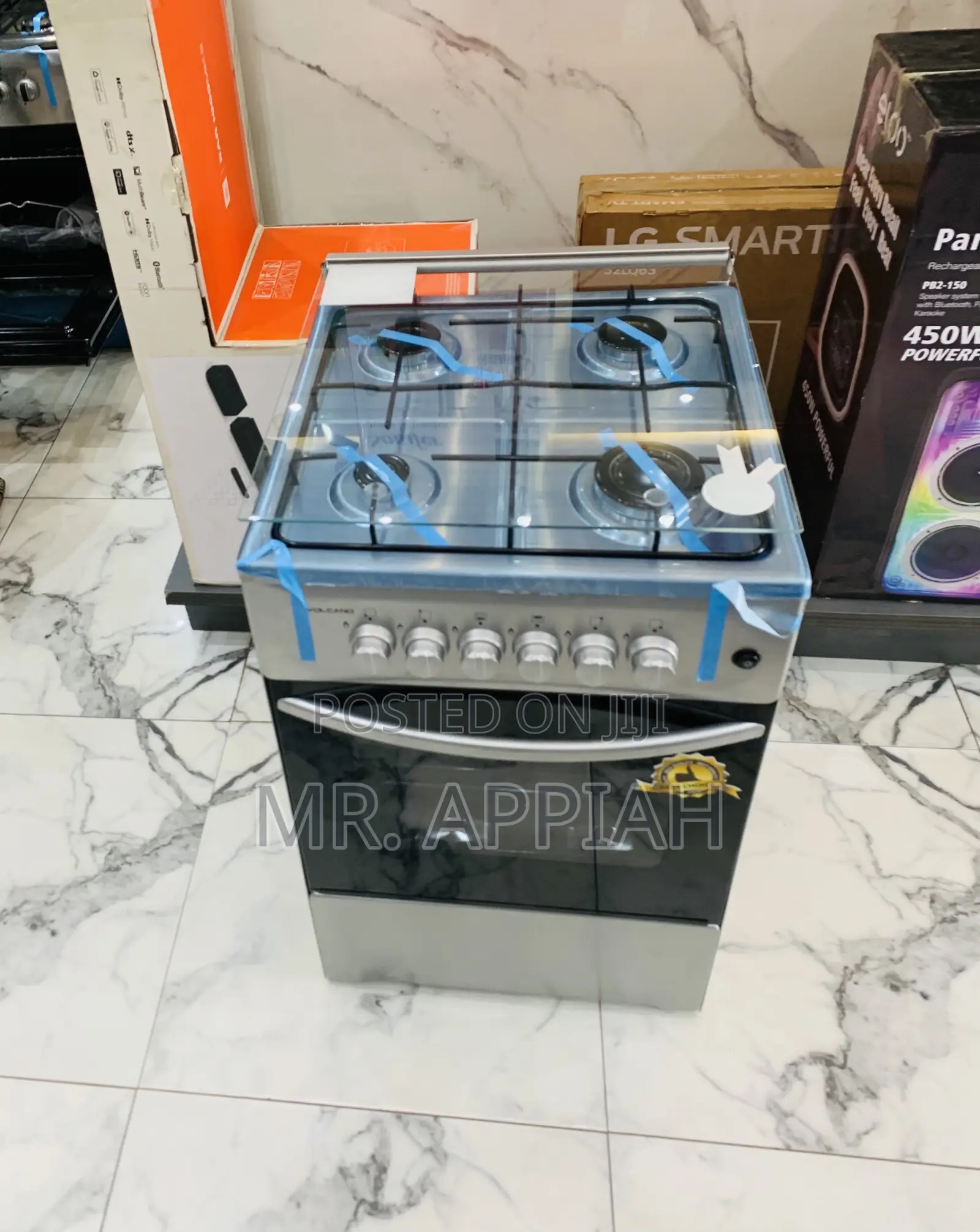 Elegant Volcano 50x50 4 Burner With Grill(Glas Lid) 