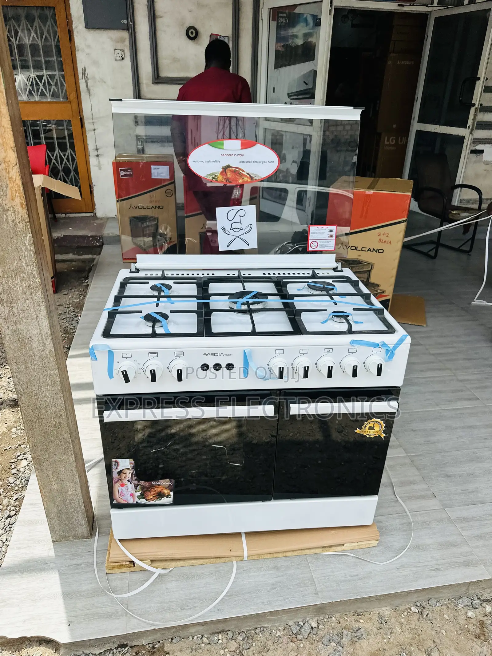 Call for the New White Midea Tech 5burner 60/90 Gas Cooker