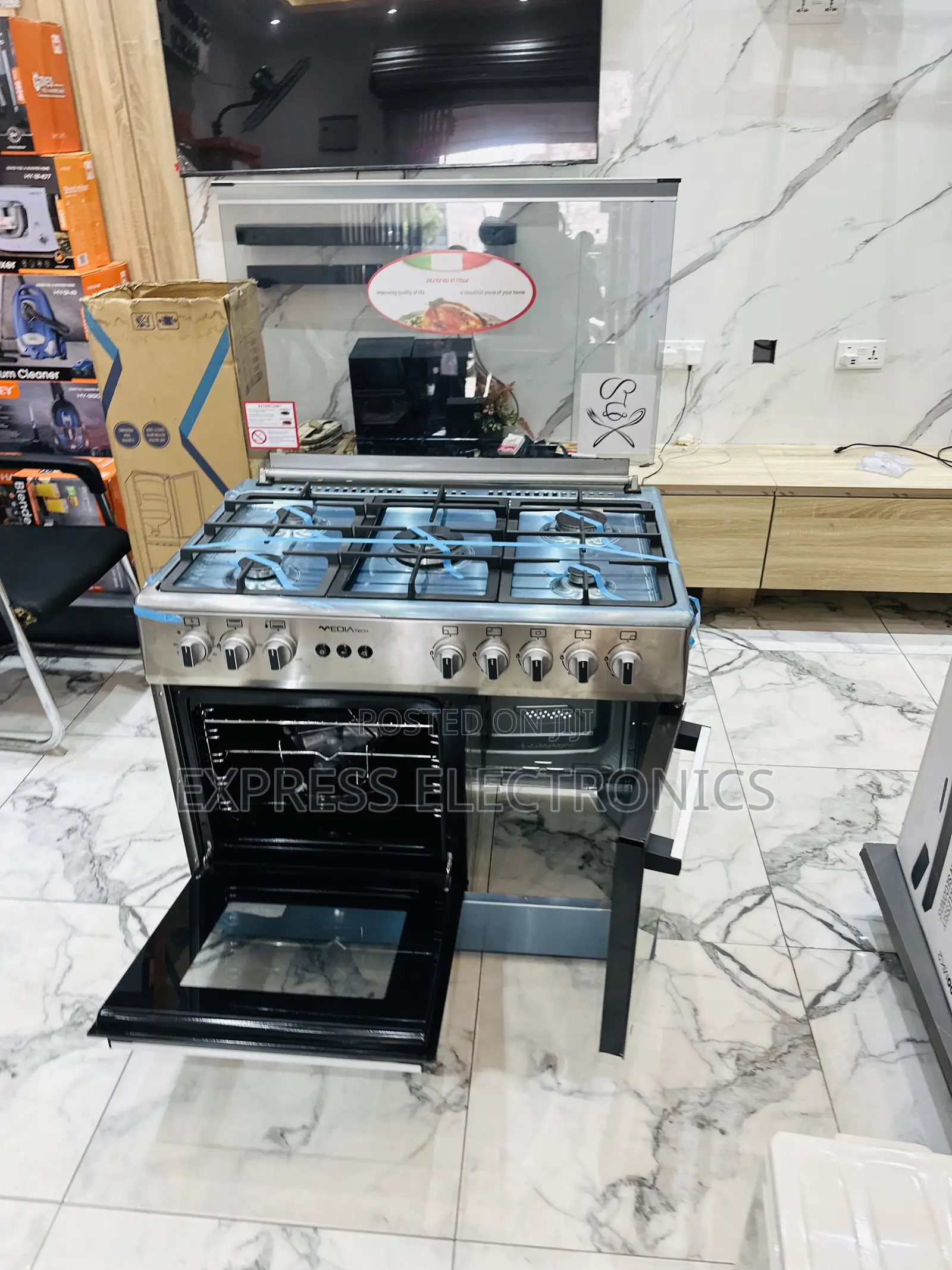 Mesmeric Design Sliver Midea Tech Gas Cooker Oven 5b 60/90