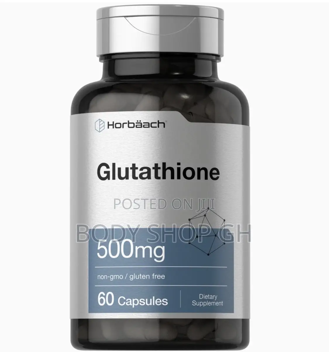 Horbäach Glutathione 500mg | 60 Capsules || Non-Gmo and Gluten Free