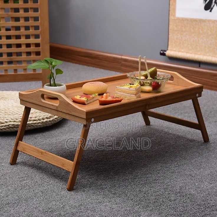 Original Bamboo Bed Tray With Folding Legs Portable for Lazy Morning