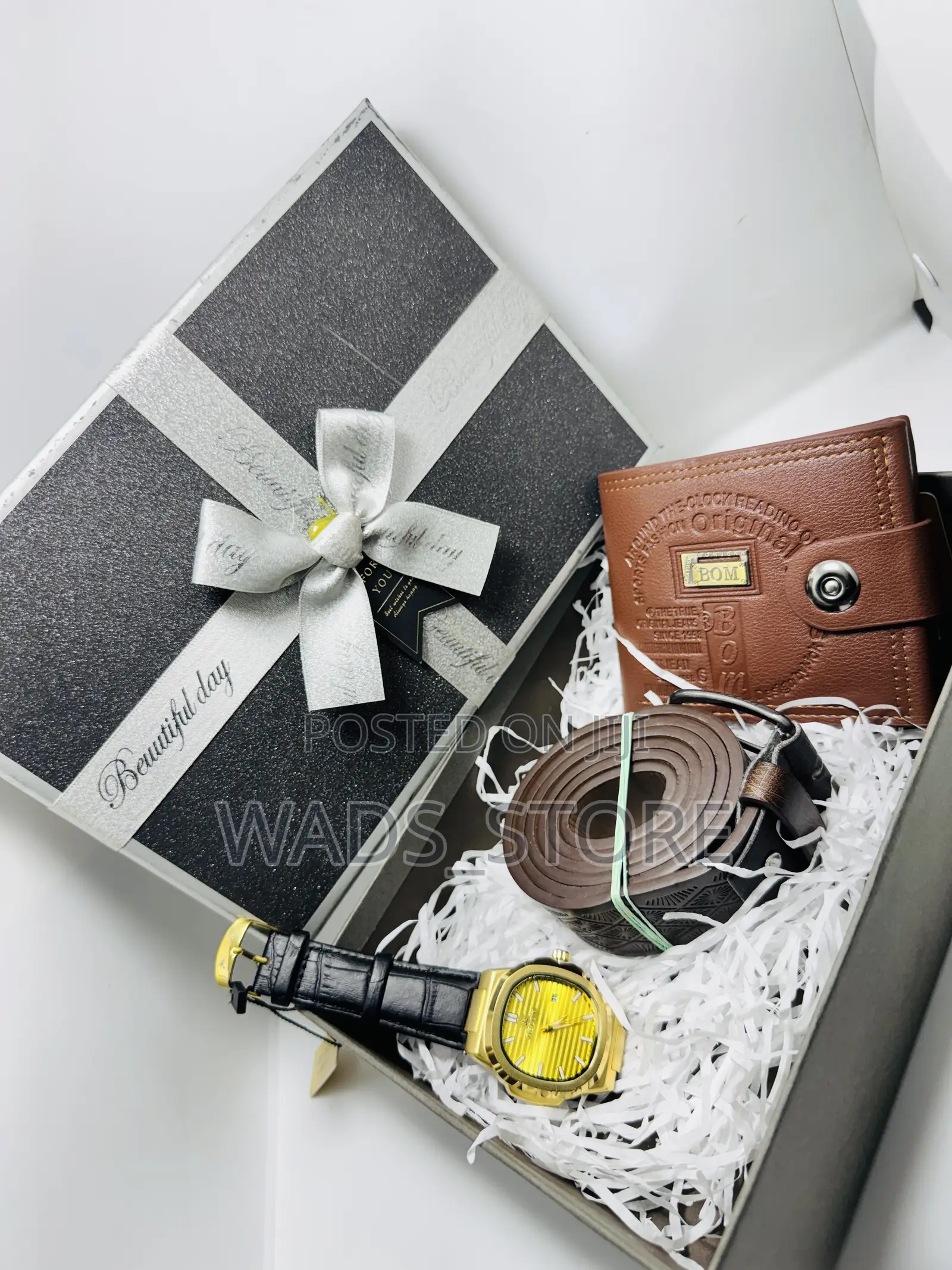Luxury Men’S Gift Set – Watch, Belt, Wallet Gift Box