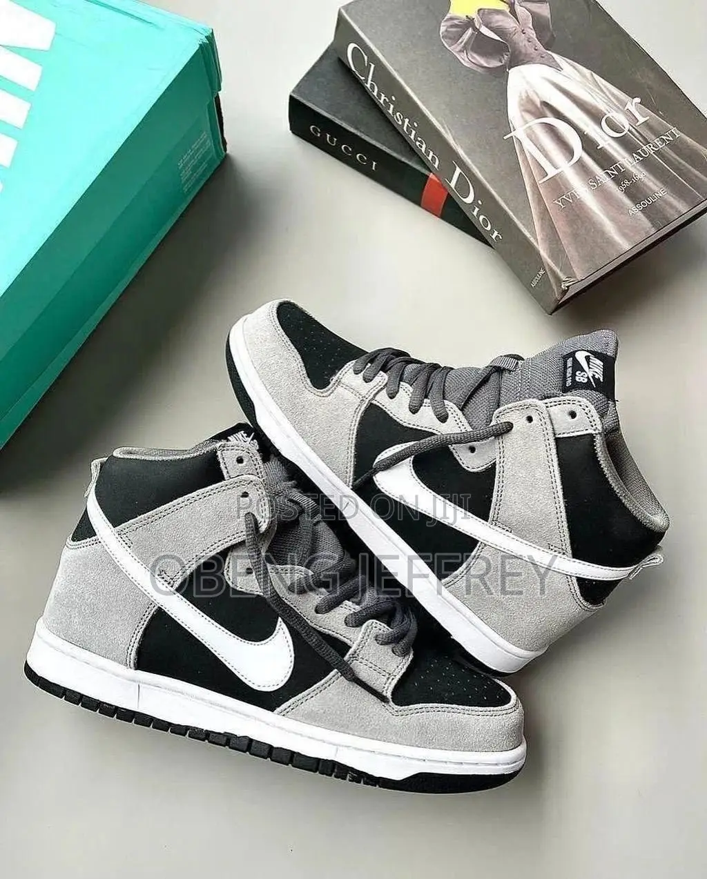Original Nike Sb Dunk High Pro Gray/White