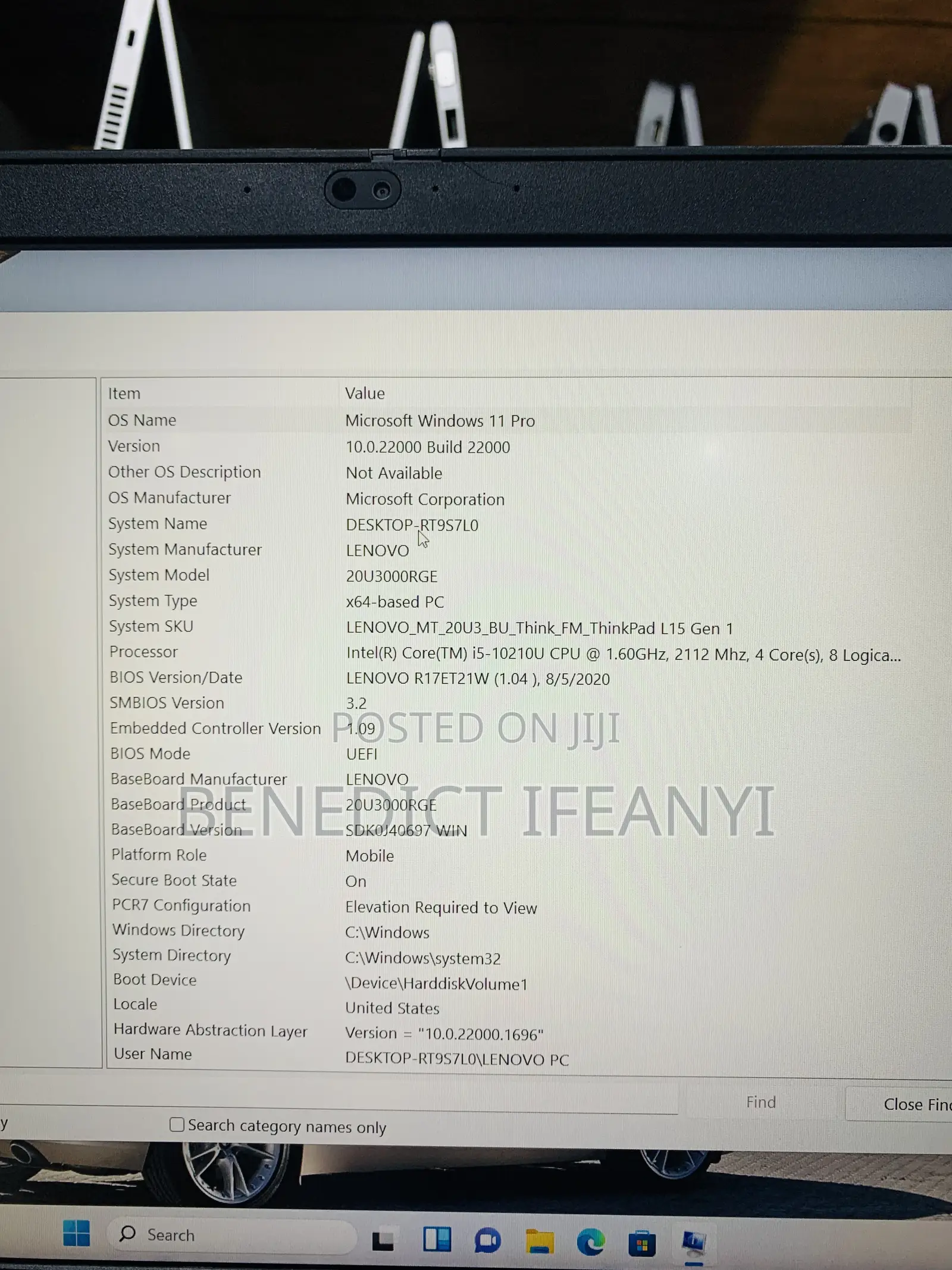 Laptop Lenovo ThinkPad L15 Gen 3 8GB Intel Core i5 SSD 256GB