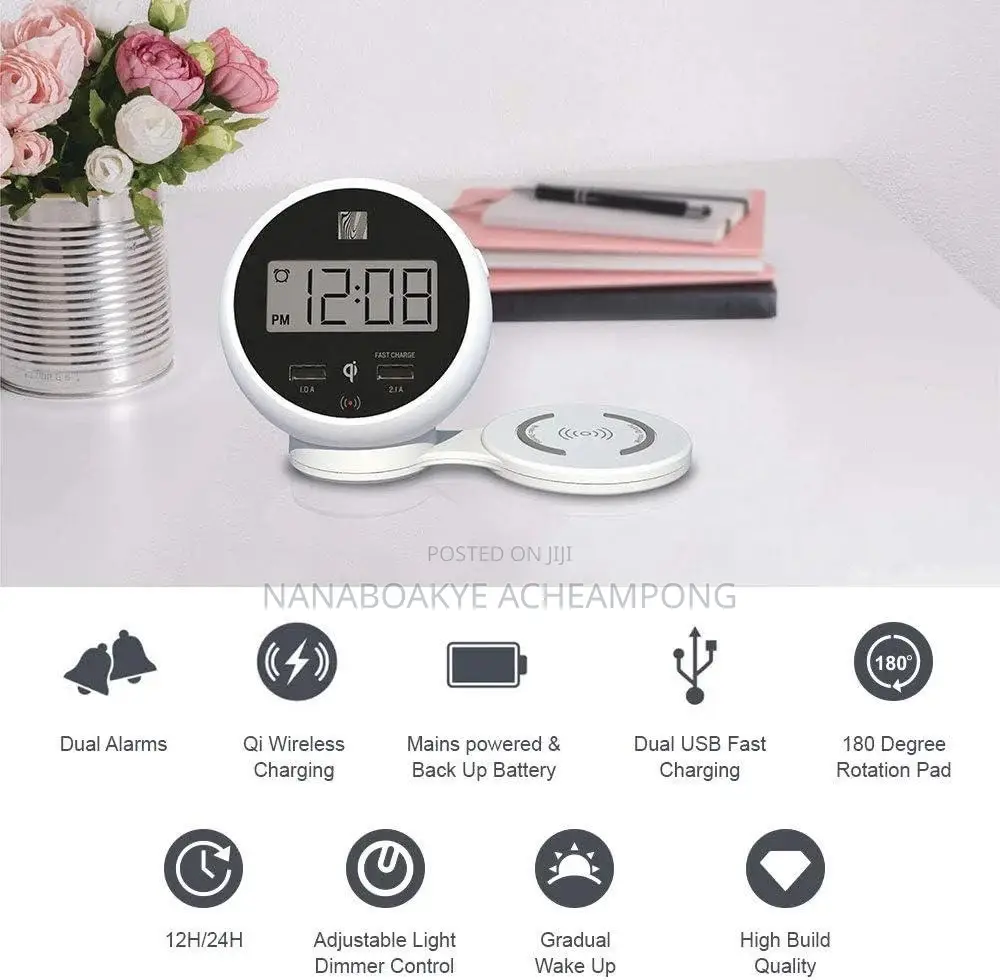 Wireless Charging Alarm Clock