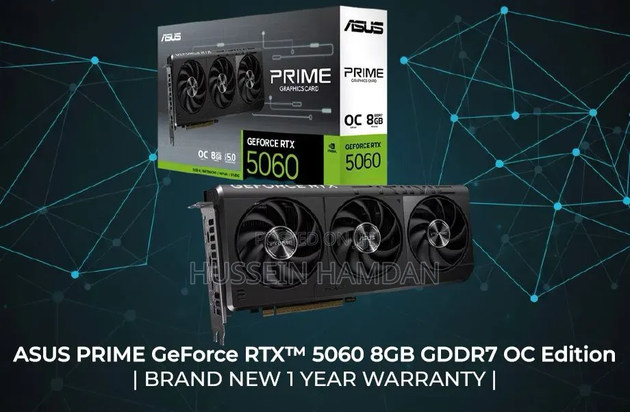 Asus RTX 5060 8gb Gpu 1 Year Warranty