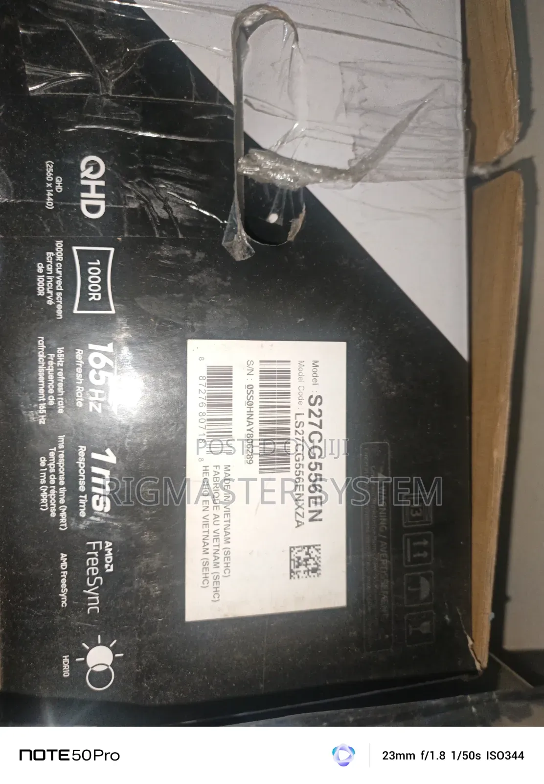 Samsung 27" Odyssey G55c QHD 165hz 1ms(Mprt) Curved Gaming Monitor